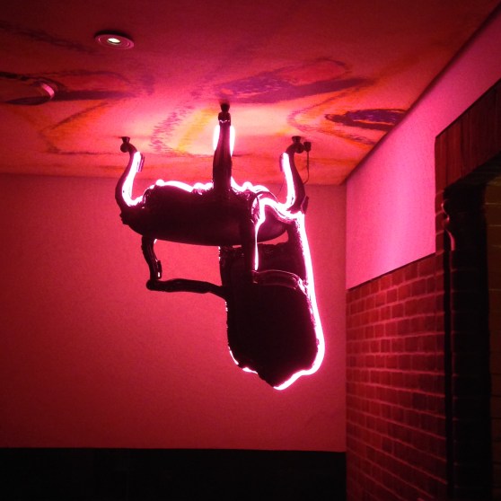 NOTE:  Your mind is not playing tricks on you.  I did not change the angle.  This chair was indeed hanging from the ceiling.