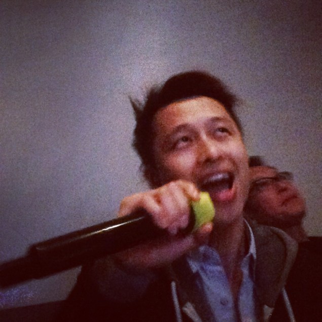 Carl sings his heart out.