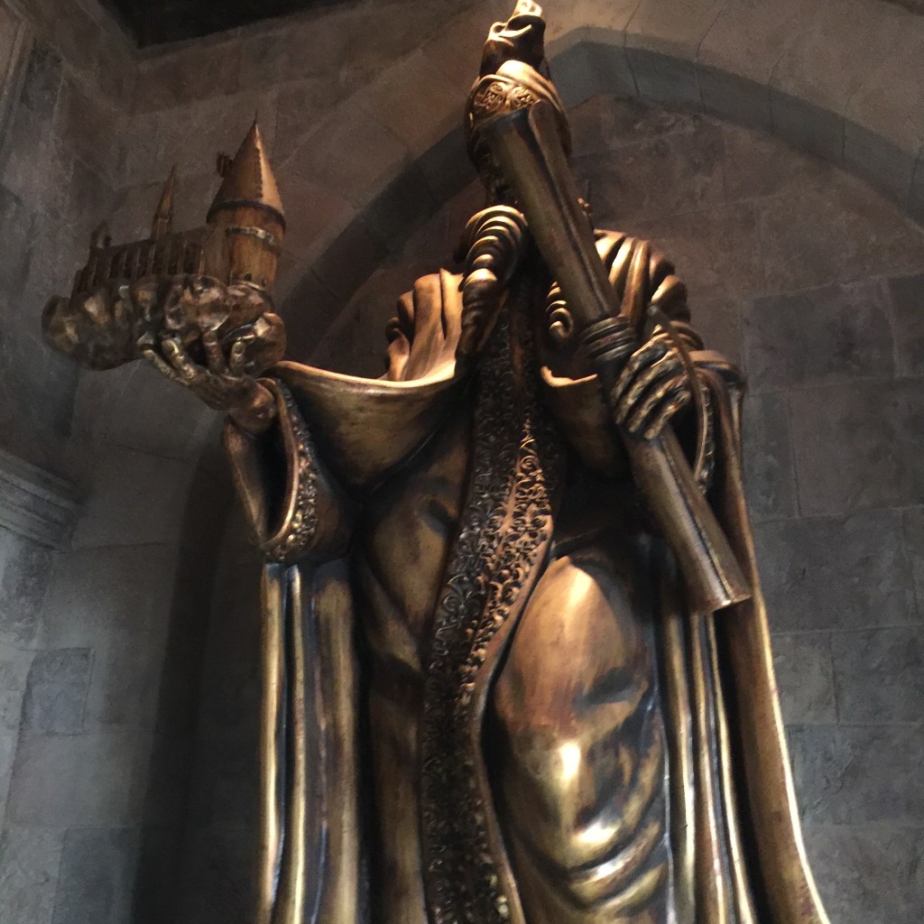 Cool statues greet you as you enter.