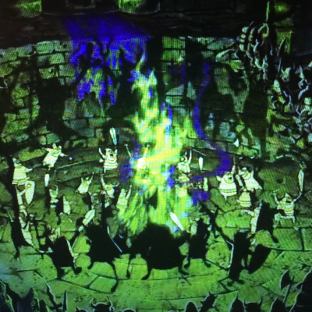 This is an ancient pagan ritual to summon some sense into the plot.  Too little too late demon friends.